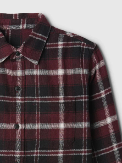 Детская фланелевая рубашка GAP в клетку 1159835007 (Бордовый XL)