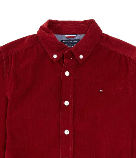 Детская вельветовая рубашка Tommy Hilfiger 1159836941 (Бордовый 7)