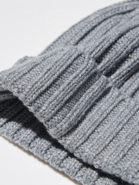 Вязаная шапка UNIQLO HEATTECH 1159830439 (Серый S/M)