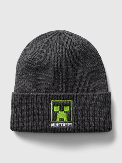 Дитячий в'язаний набір GAP Minecraft шапка та рукавички 1159835500 (Сірий S/MM)