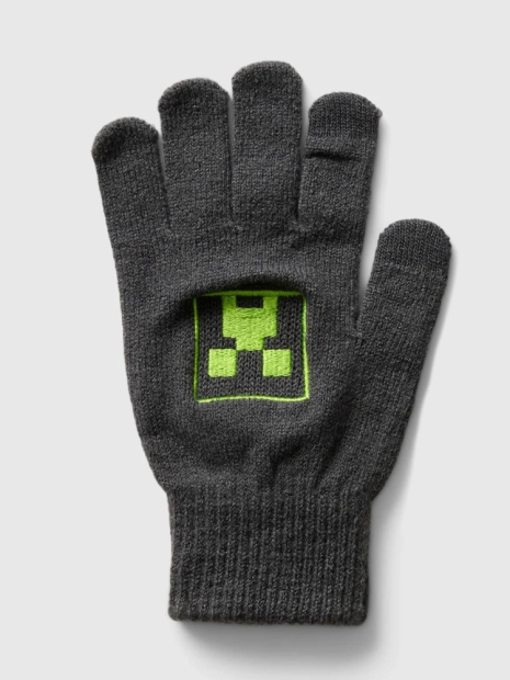 Дитячий в'язаний набір GAP Minecraft шапка та рукавички 1159835500 (Сірий S/MM)