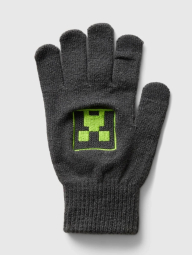 Дитячий в'язаний набір GAP Minecraft шапка та рукавички 1159835500 (Сірий S/MM)