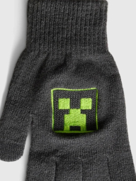 Дитячий в'язаний набір GAP Minecraft шапка та рукавички 1159835500 (Сірий S/MM)