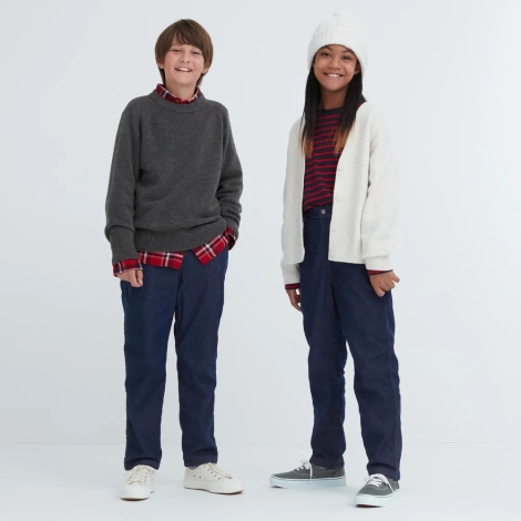 Теплые штаны на флисе UNIQLO 1159798023 (Синий, 155-165)