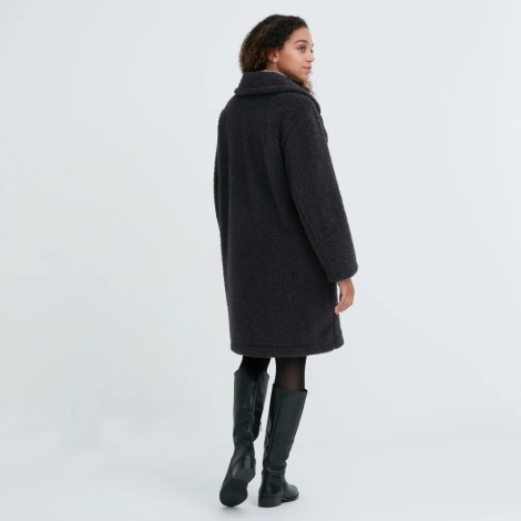 Плюшевое пальто Uniqlo Teddy на флисе 1159798762 (Серый, XS)