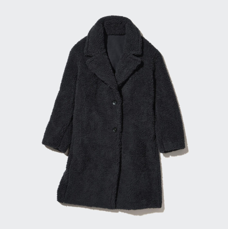 Плюшевое пальто Uniqlo Teddy на флисе 1159798762 (Серый, XS)