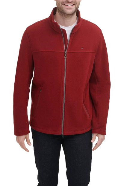 Чоловіча куртка флісова Tommy Hilfiger на блискавці 1159840084 (Бордовий XS)