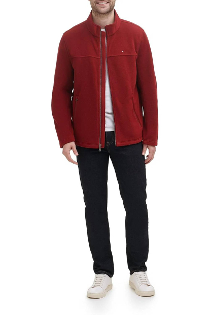 Чоловіча куртка флісова Tommy Hilfiger на блискавці 1159840084 (Бордовий XS)