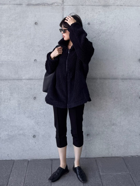 Куртка на молнии UNIQLO из искусственного меха 1159851470 (Синий XXL)