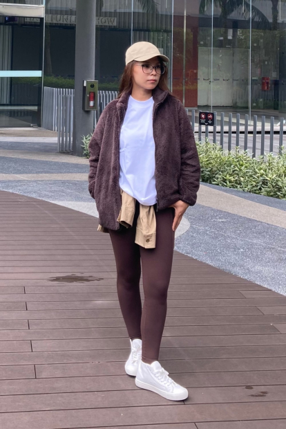 Куртка на молнии UNIQLO из искусственного меха 1159852029 (Фиолетовый L)