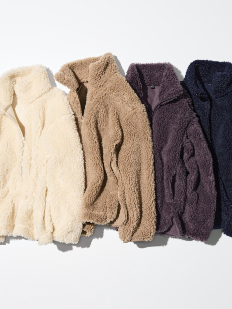 Куртка на молнии UNIQLO из искусственного меха 1159852029 (Фиолетовый L)