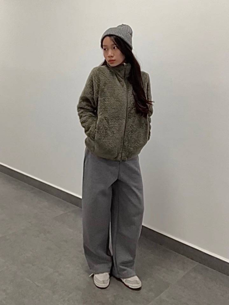 Куртка на блискавці UNIQLO зі штучного хутра 1159854766 (Зелений M)