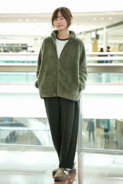 Куртка на блискавці UNIQLO зі штучного хутра 1159854766 (Зелений M)