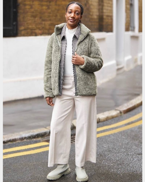 Куртка на блискавці UNIQLO зі штучного хутра 1159854766 (Зелений M)