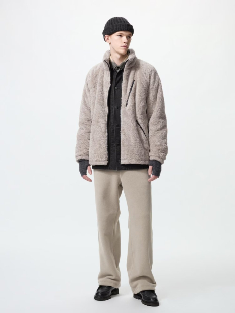 Хутряна куртка Uniqlo на блискавці 1159855351 (Бежевий XXL)