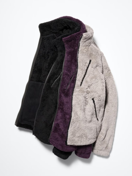 Хутряна куртка Uniqlo на блискавці 1159855351 (Бежевий XXL)