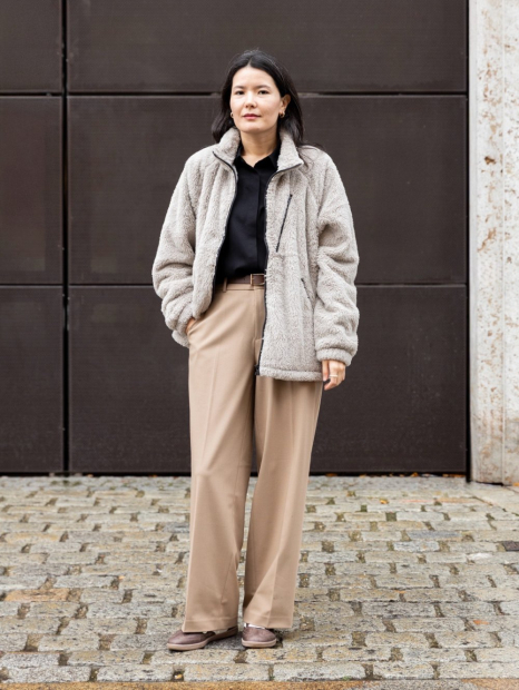 Хутряна куртка Uniqlo на блискавці 1159855351 (Бежевий XXL)