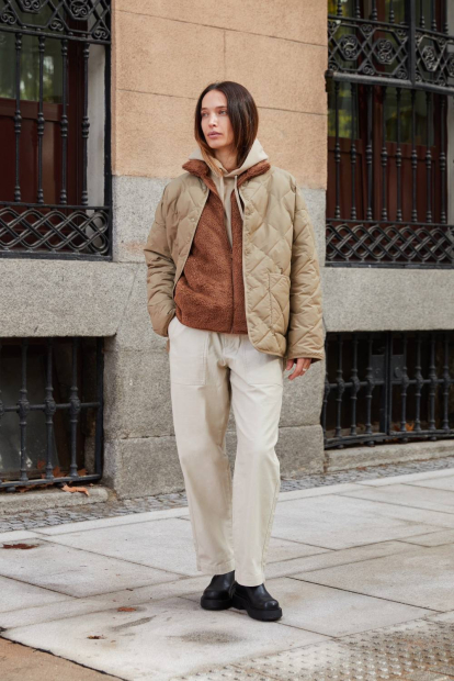 Куртка на молнии UNIQLO из искусственного меха 1159855561 (Коричневый S)