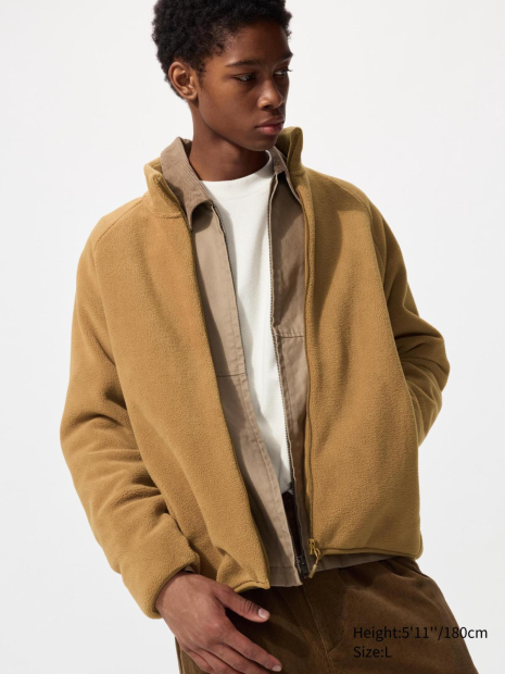 Флисовая куртка на молнии UNIQLO 1159855891 (Коричневый M)