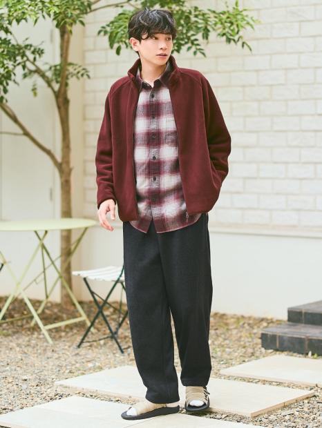 Флисовая куртка на молнии UNIQLO 1159855932 (Бордовый XXL)