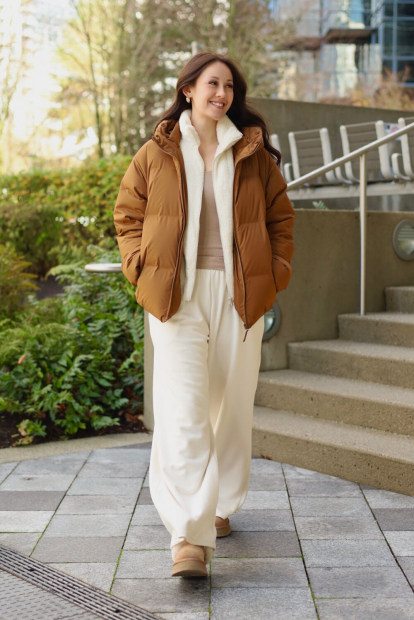 Куртка на молнии UNIQLO из искусственного меха 1159858361 (Молочный XXL)