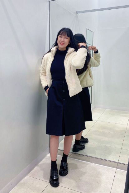 Куртка на молнии UNIQLO из искусственного меха 1159858361 (Молочный XXL)