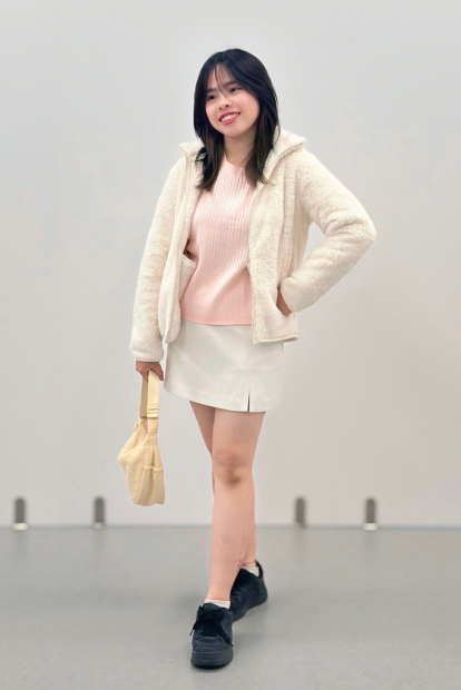 Куртка на молнии UNIQLO из искусственного меха 1159858361 (Молочный XXL)