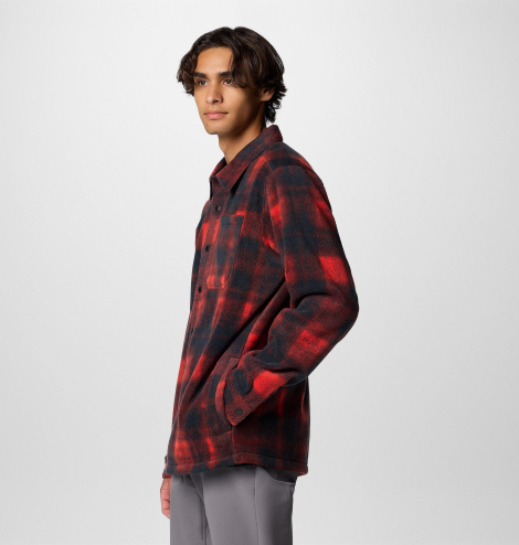 Чоловіча флісова куртка-сорочка Columbia в клітинку 1159860472 (Чорний/Червоний 2X)