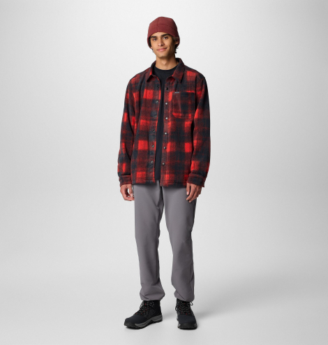 Чоловіча флісова куртка-сорочка Columbia в клітинку 1159860472 (Чорний/Червоний 2X)