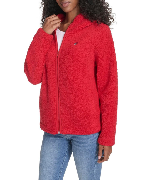 Куртка из шерпы Tommy Hilfiger с капюшоном 1159861211 (Красный XL)