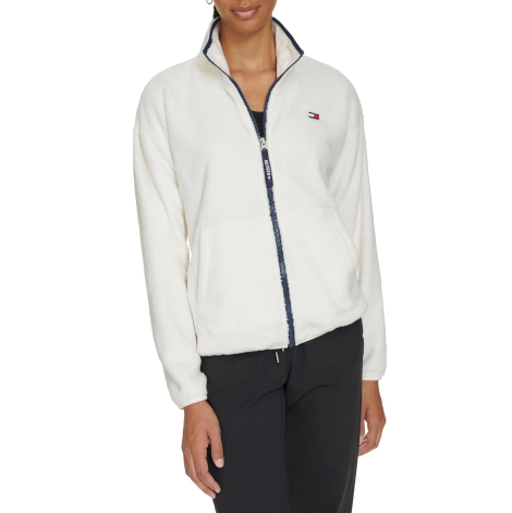 Женская куртка из экомеха Tommy Hilfiger на молнии 1159861621 (Молочный L)