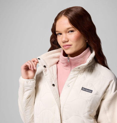 Женская удлинённая флисовая куртка Columbia 1159861811 (Молочный L)
