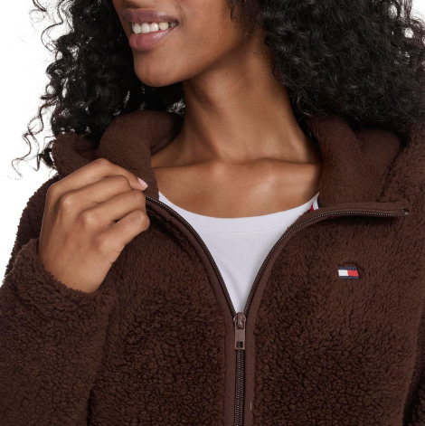 Куртка из шерпы Tommy Hilfiger с капюшоном 1159863956 (Коричневый XL)