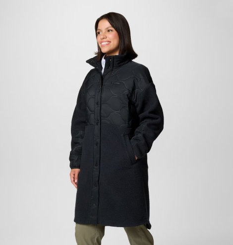 Женская удлинённая флисовая куртка Columbia 1159864564 (Черный XXL)