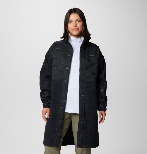 Женская удлинённая флисовая куртка Columbia 1159864564 (Черный XXL)