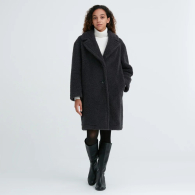 Плюшеве пальто Uniqlo Teddy на флісі 1159798762 (Сірий, XS)
