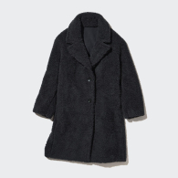 Плюшевое пальто Uniqlo Teddy на флисе 1159798762 (Серый, XS)