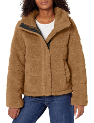 Женская куртка Calvin Klein из искусственной шерпы 1159838293 (Коричневый XL)