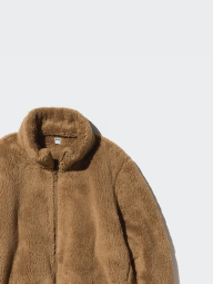 Куртка на молнии UNIQLO из искусственного меха 1159846125 (Коричневый S)