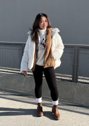 Куртка на молнии UNIQLO из искусственного меха 1159846125 (Коричневый S)