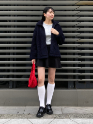 Куртка на молнии UNIQLO из искусственного меха 1159851470 (Синий XXL)