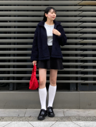 Куртка на молнии UNIQLO из искусственного меха 1159851470 (Синий XXL)