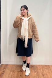 Куртка на молнии UNIQLO из искусственного меха 1159851472 (Коричневый XL)