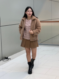 Куртка на молнии UNIQLO из искусственного меха 1159851472 (Коричневый XL)