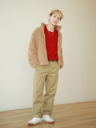 Куртка на молнии UNIQLO из искусственного меха 1159851472 (Коричневый XL)