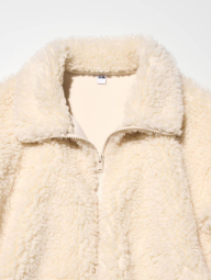 Куртка на молнии UNIQLO из искусственного меха 1159852027 (Молочный S)