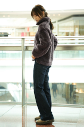 Куртка на молнии UNIQLO из искусственного меха 1159852029 (Фиолетовый L)