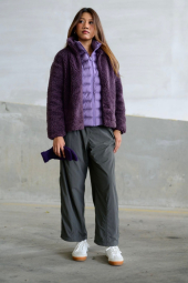 Куртка на молнии UNIQLO из искусственного меха 1159852029 (Фиолетовый L)