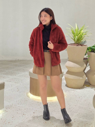 Куртка на блискавці UNIQLO зі штучного хутра 1159854279 (Червоний M)