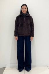 Куртка на молнии UNIQLO из искусственного меха 1159855787 (Коричневый L)